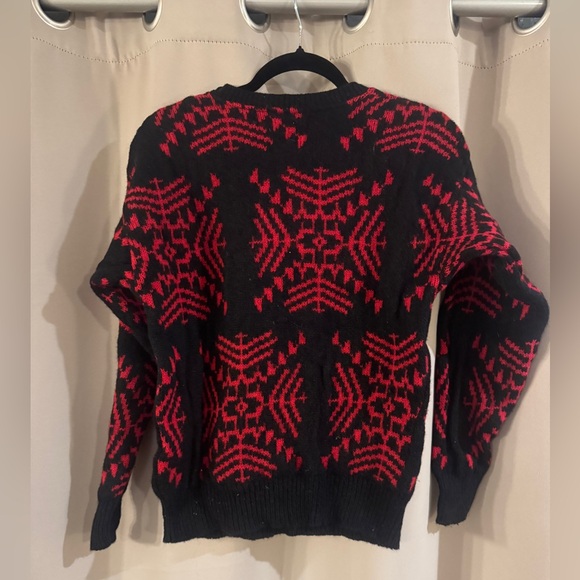 Cambridge Dry Goods Red and Black Wool Sweater - Picture 2 of 5